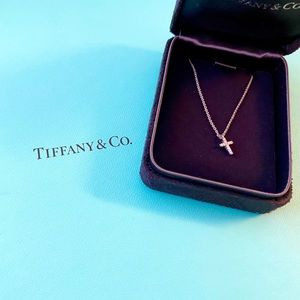Tiffany & Co. 18k white gold and diamond cross
